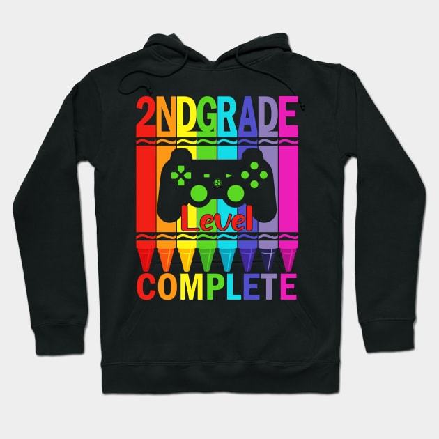 2nd Grade Level Complete Funny Gamer Shirt Back To School Crayons Hoodie by FONSbually